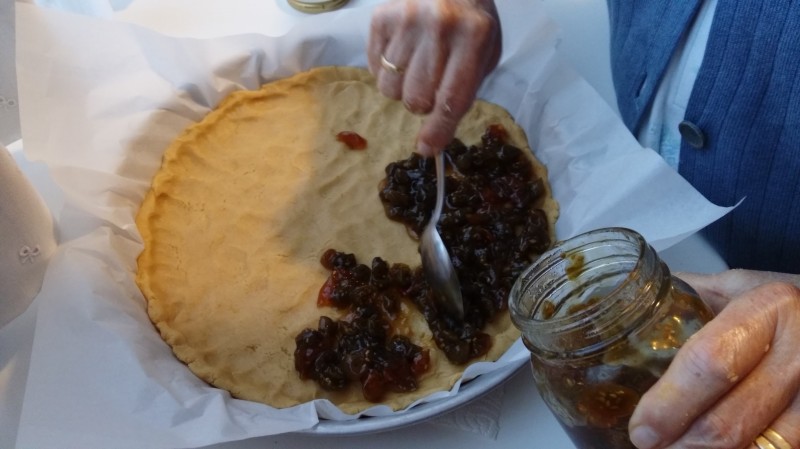 Strato di marmellata sulla crostata Strato di marmellata sulla crostata
