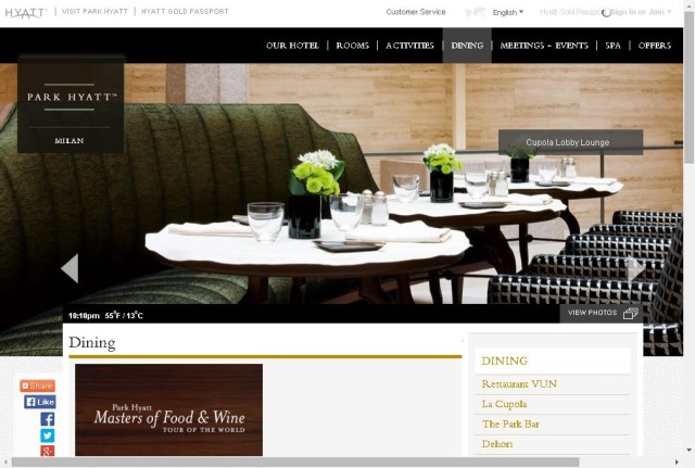 The Park Bar al Park Hyatt Milano
