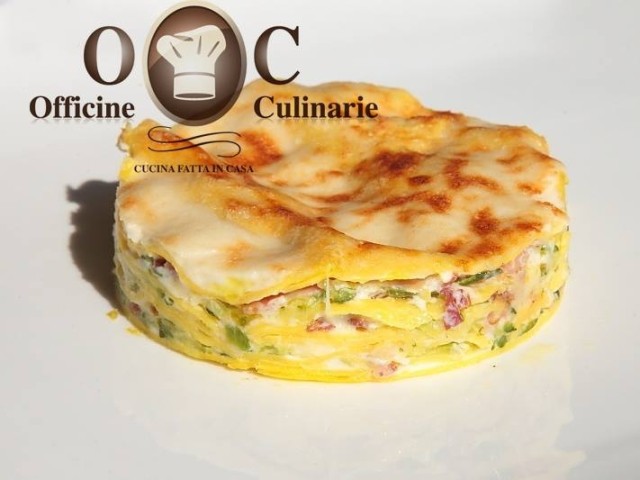 Officine Culinarie, lasagna zucchine speck e provola