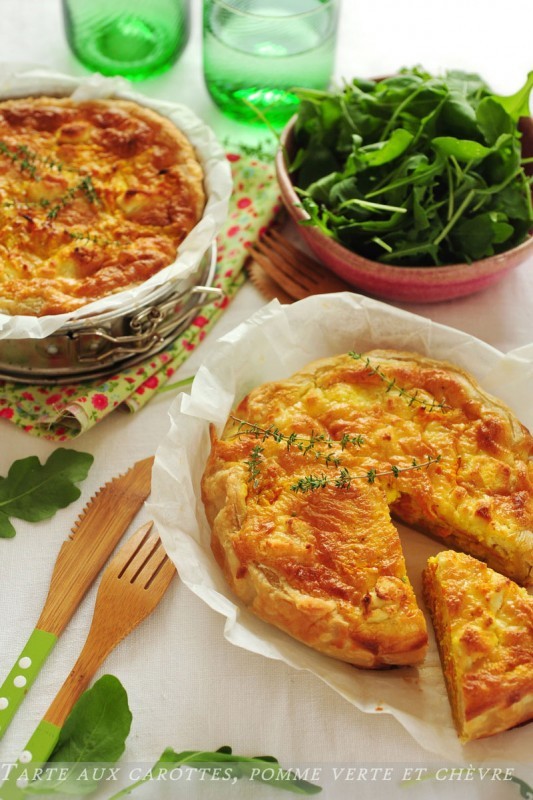 Torta di carote, mele e caprino